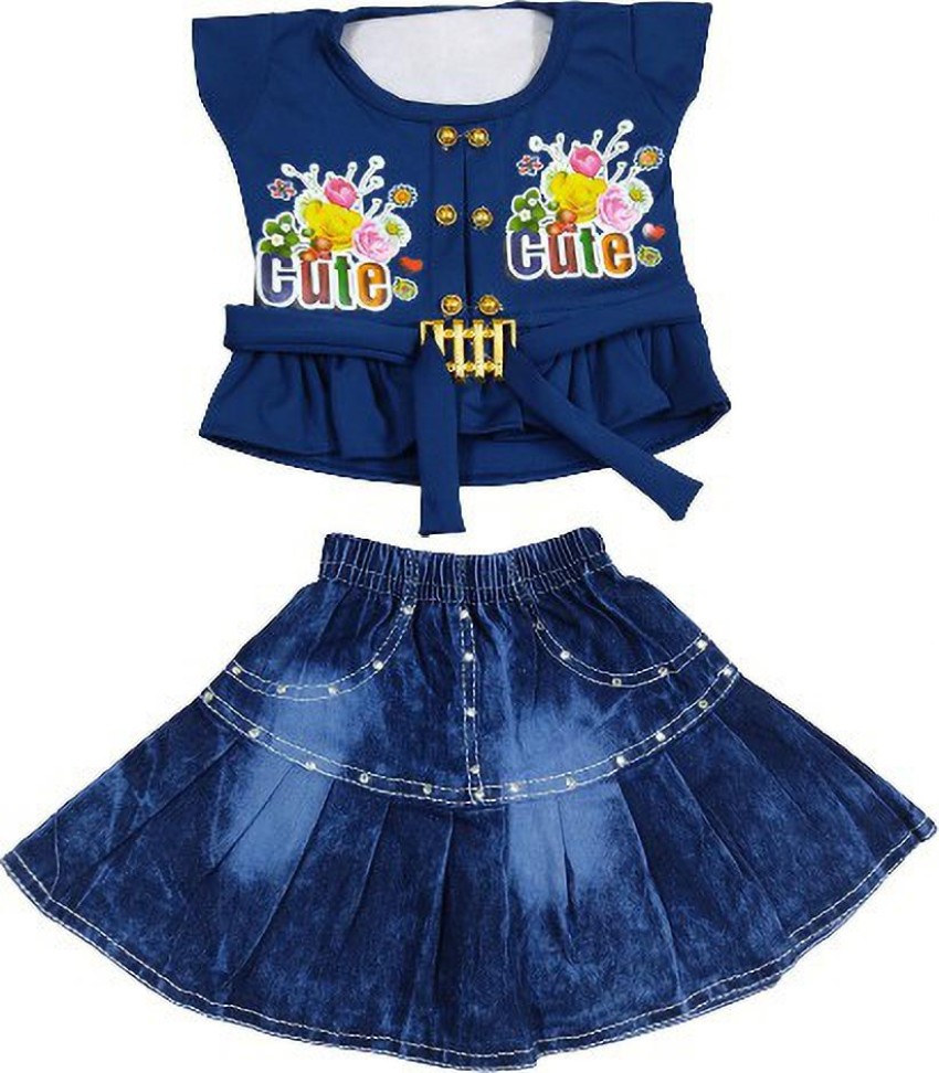 PK Collection Baby Girls Party(Festive) Top Skirt Price in India ...
