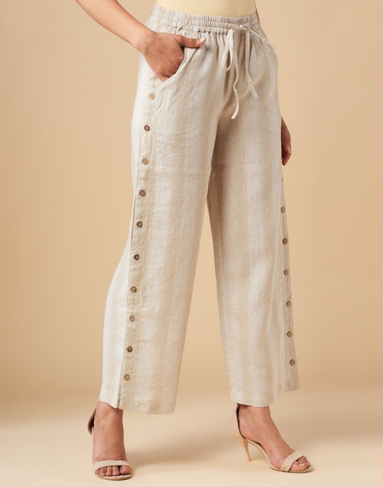 Linen blend trousers wide leg curated on LTK