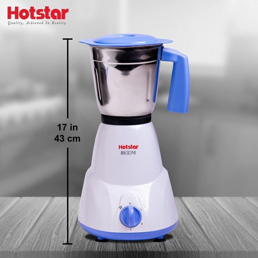 Hotstar Bloom Mixer Grinder, 2 Stainless Steel Jars (White), 1 Year  Manufacturing Warranty Bloom Series 400 Mixer Grinder (2 Jars, Blue And  White) Price in India - Buy Hotstar Bloom Mixer Grinder