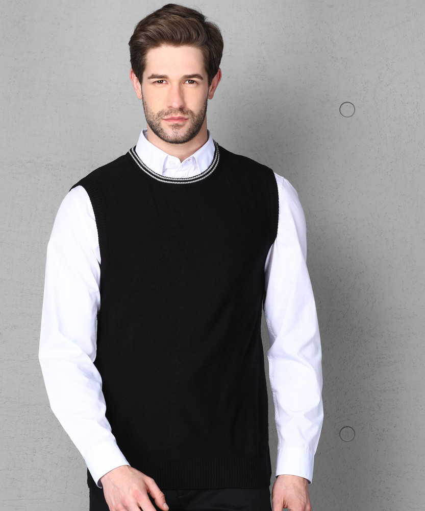 METRONAUT Solid Round Neck Casual Men 