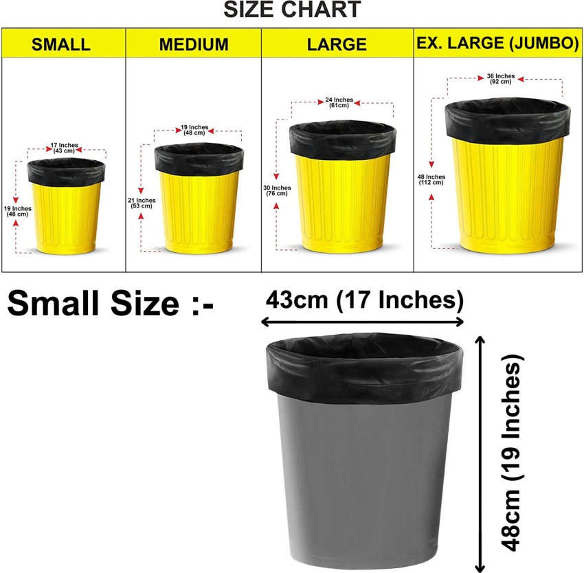 Ezee Black Garbage Bags for Dustbin  180 Pcs  Small 17 X 19 Inches  30  Pcs x Pack of 6  Lucky Bee