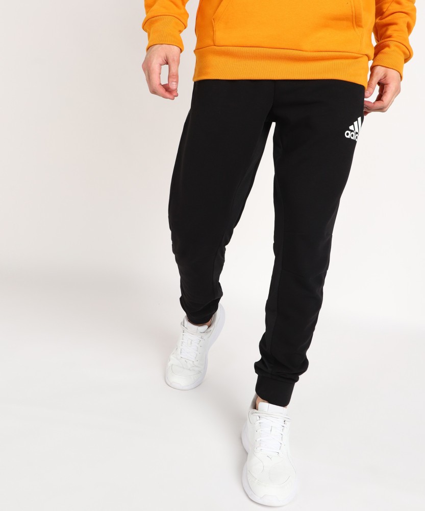 adidas solid men black track pants