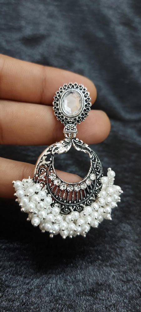 Flipkart.com - Buy ZnaaZ Ethnic White Milky Pearls work on Silver Earrings  Jhumka for Women Pearl Sterling Silver Drops & Danglers Online at Best  Prices in India
