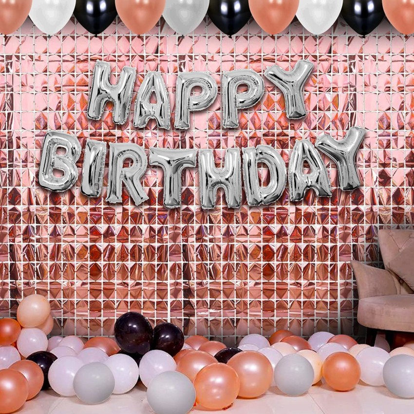 Buy AMFIN (Pack of 70) Happy Birthday Rosegold Letter Foil Balloon