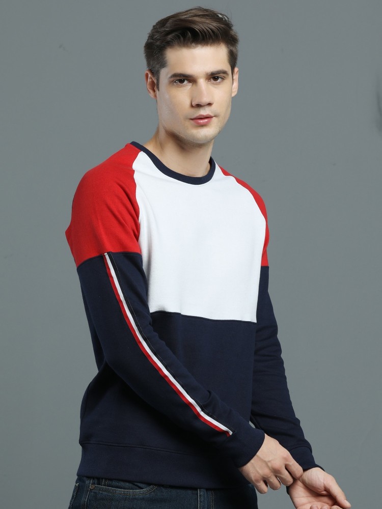 red tape full sleeve color block men sweatshirt