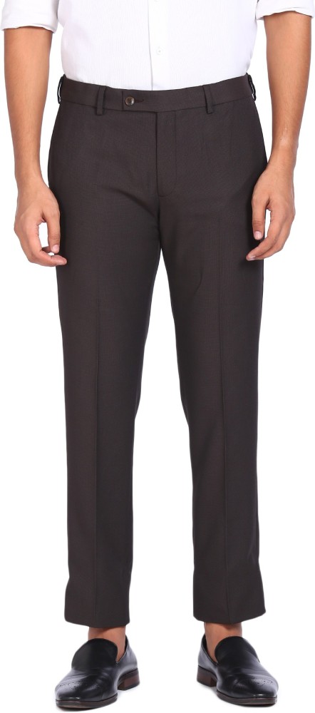 Buy Men Grey Bronson Slim Fit Solid Casual Trousers at Amazonin