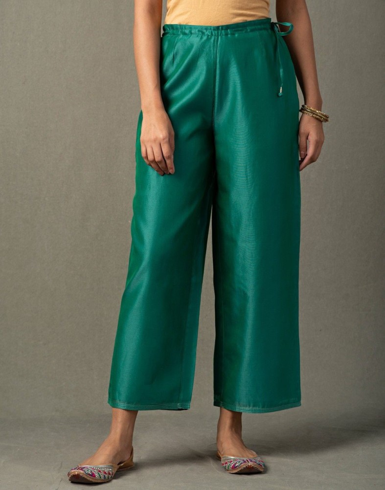 Buy Suketdhir Fresco Straight Fit Trousers White in Silk Damask for Women  Online  Tata CLiQ Luxury