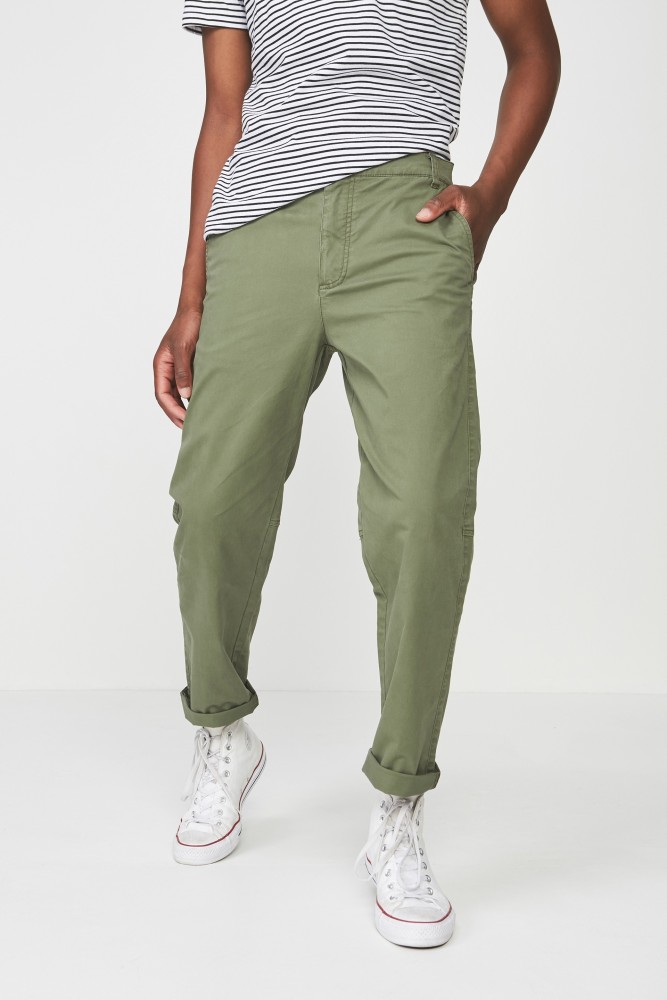 Cotton On Trousers and Pants  Buy Cotton On Women Olive Color Sharon Pant  Online  Nykaa Fashion