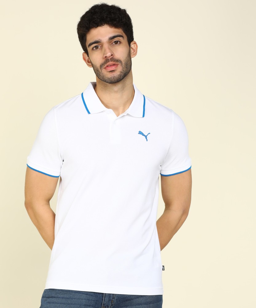 PUMA Solid Men Polo Neck T-Shirt - Buy Solid Polo Neck White T-Shirt Online at Best Prices in India |