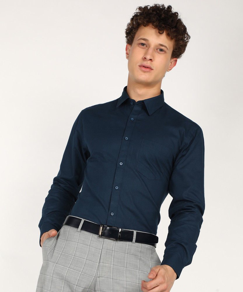 Raymond Men Solid Formal Dark Blue 