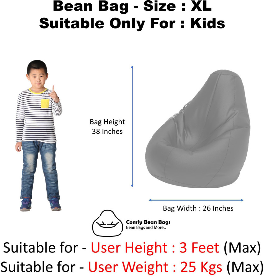 Discover 142+ bean bag size guide 3tdesign.edu.vn