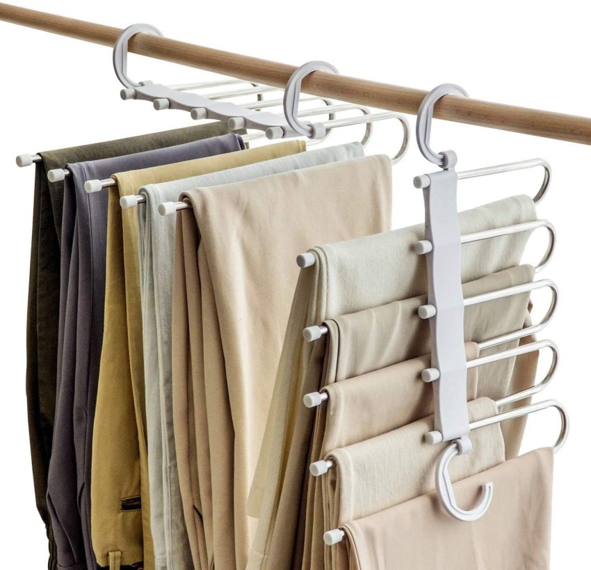 Buy MAAHIL 5 In 1 ABS Foldable Hangers For Clothes Hanging Multilayer Multi  Purpose Pant Hangers For Wardrobe Magic Foldable Hanger Clothes Hanger  Multipurpose Hanger Organizer Cloth Online at Best Prices in