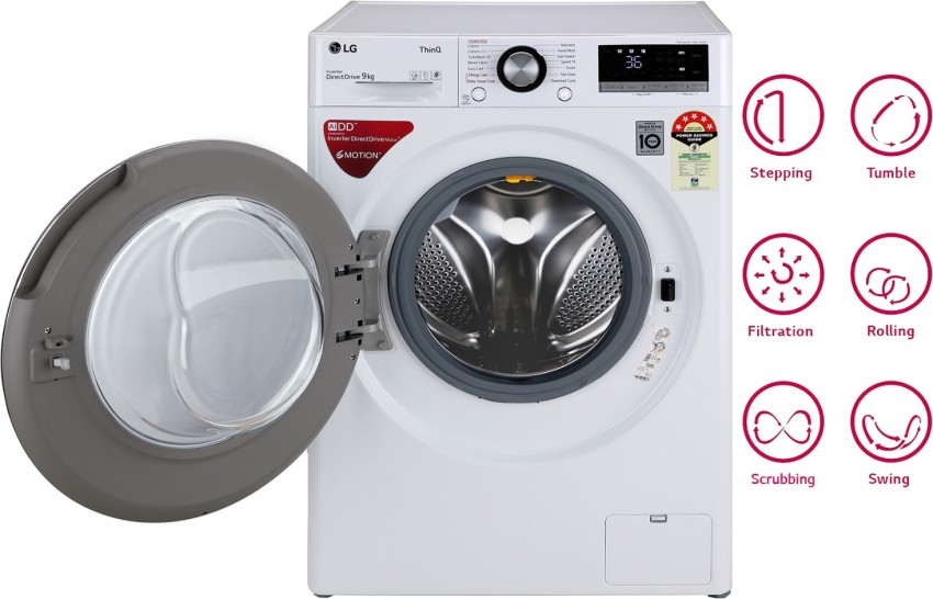 8KG Front Load Washing Machine with LG ThinQ™, Black