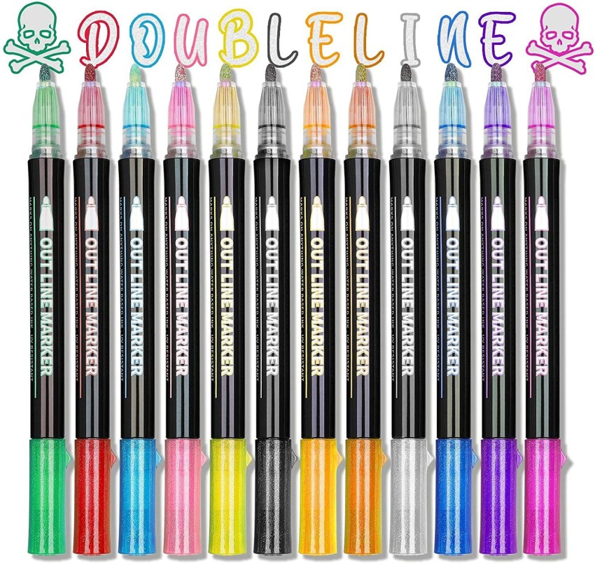 12pcs Gel Pens Set Colored Pen Fine Point Art Marker Pen 12 Unique Colors  for Adult Coloring Books Kid Doodling Scrapbooking Drawing Writing  Sketching Highlighter Pens