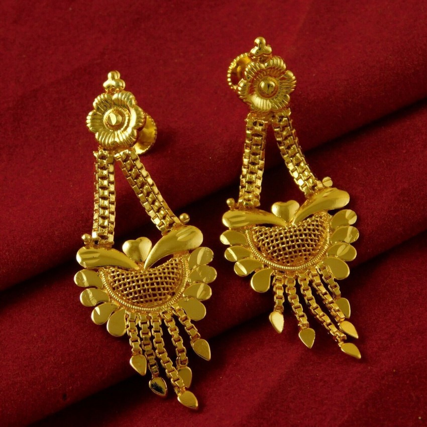 Cz Gold South Indian Style Earrings Jewelry