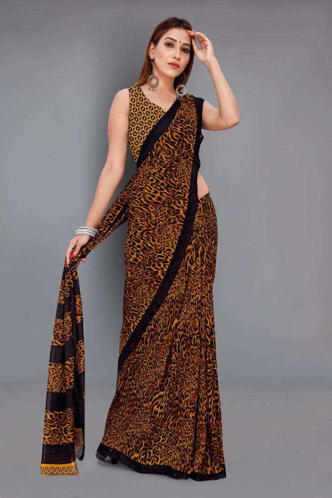Discover 152+ tiger print saree super hot vietkidsiq.edu.vn