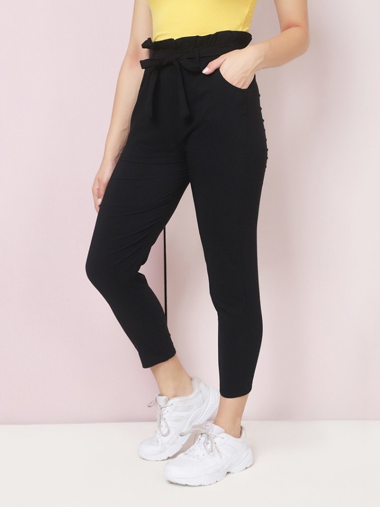 Buy Crimsoune Club Black Slim fit Trousers for Women Online  Tata CLiQ