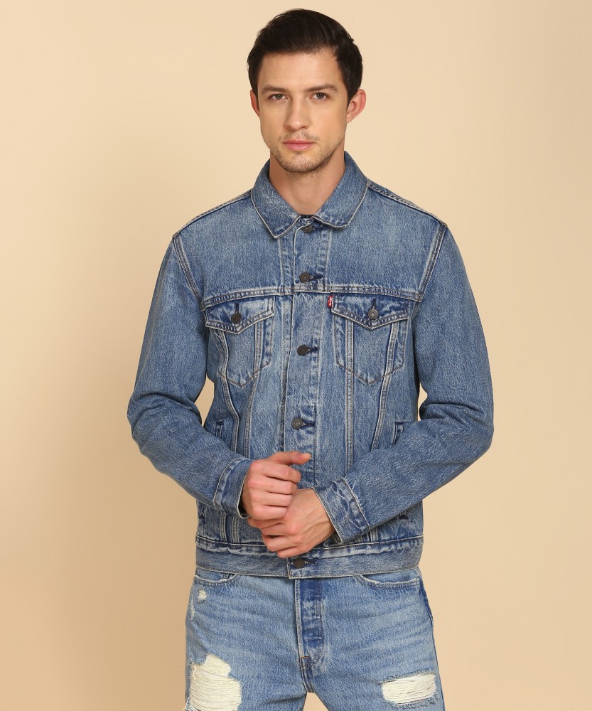 levi's full sleeve solid men jacket