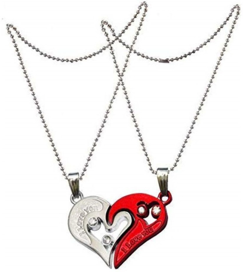 ESG Love Couple Locket ; Dual Color Heart Locket with Chain for ...