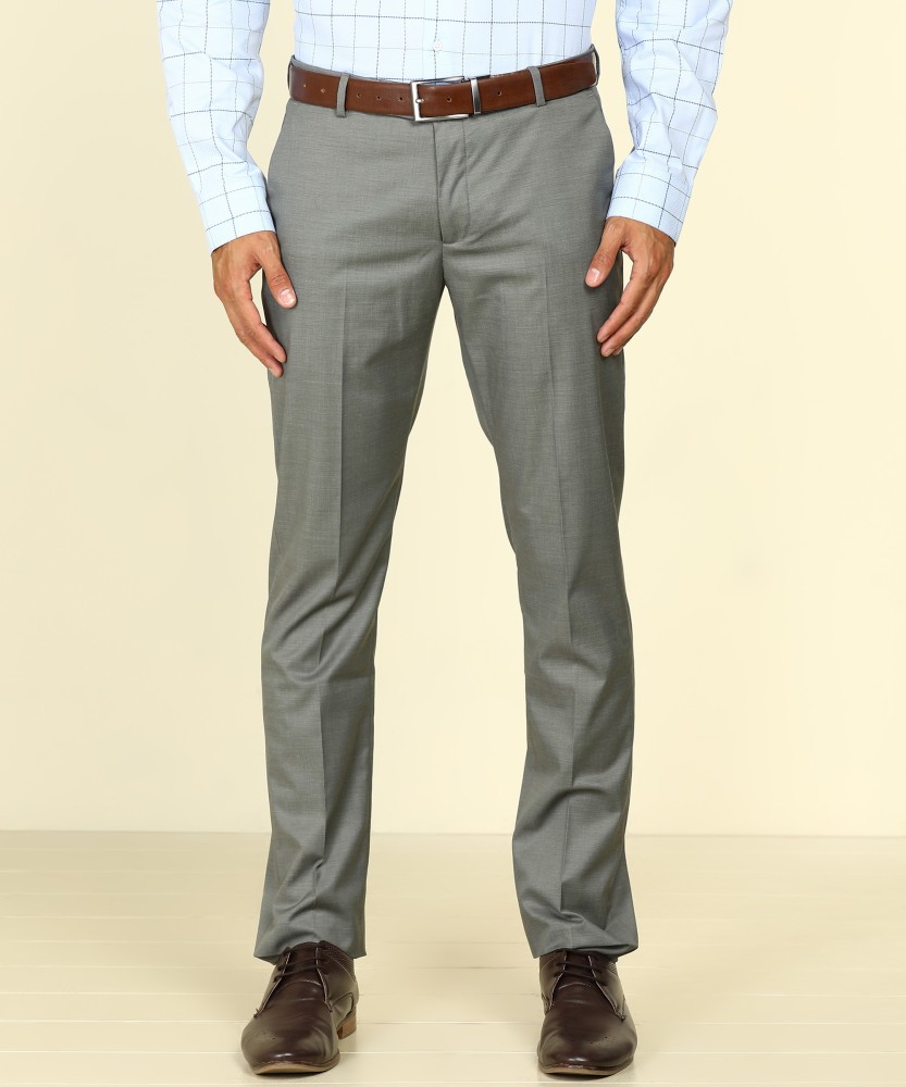Buy Arrow New York Grey Regular Fit Self Pattern Trousers for Mens Online   Tata CLiQ