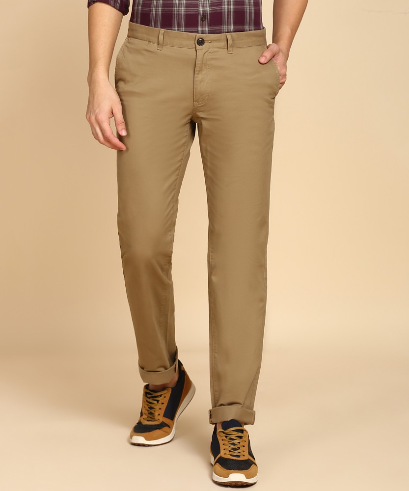 Buy INDIAN TERRAIN Solid Cotton Stretch Tailored Fit Mens Casual Trousers   Shoppers Stop