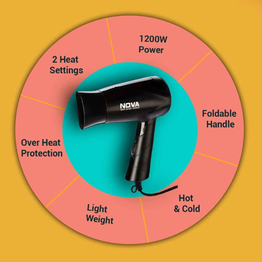 Nova Foldable NHP 8201 Hair Dryer price in India May 2023 Specs Review   Price chart  PriceHunt