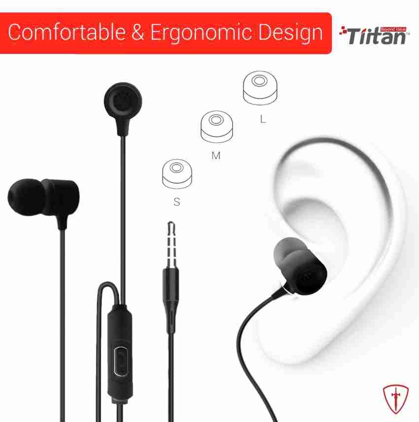 Tiitan Combo Pack of Wired Earphones Black S6 Wired Headset Price