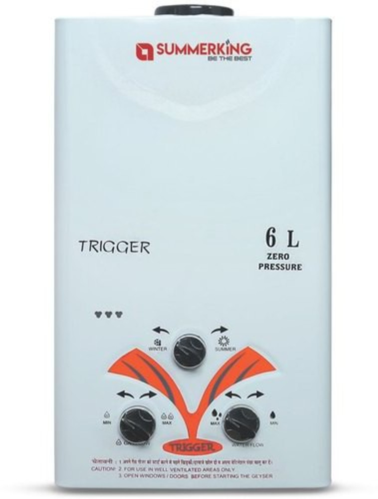 SUMMERKING 6 L Gas Water Geyser (Trigger, White) Price in India - Buy  SUMMERKING 6 L Gas Water Geyser (Trigger, White) online at Flipkart.com