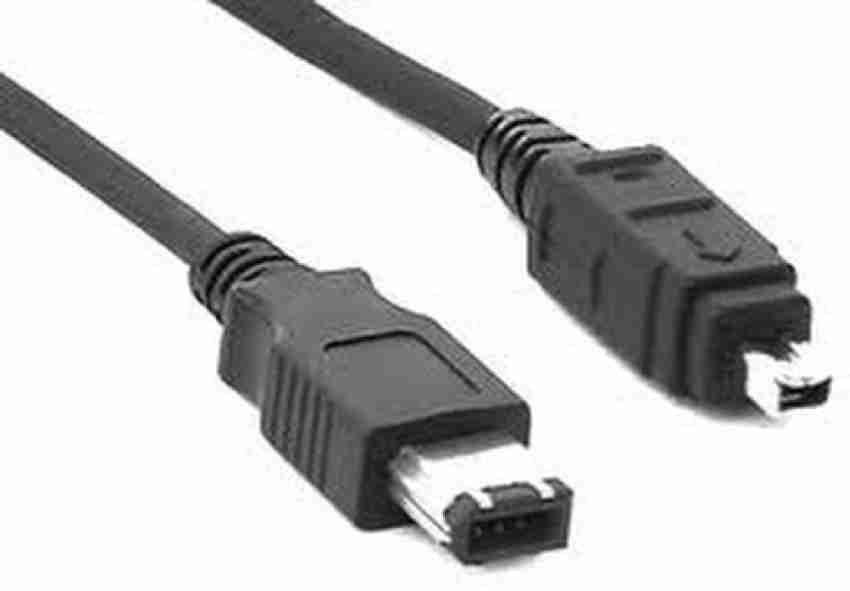 HRTRONICS Patch Cable m Firewire IEEE 1394 Pin|Connector to Firewire  400 Pin, Firewire Dv Cable 6P-4P M/M 1.5 m Patch Cable (Compatible with  Camcorder, Computer, Black, One Cable HRTRONICS