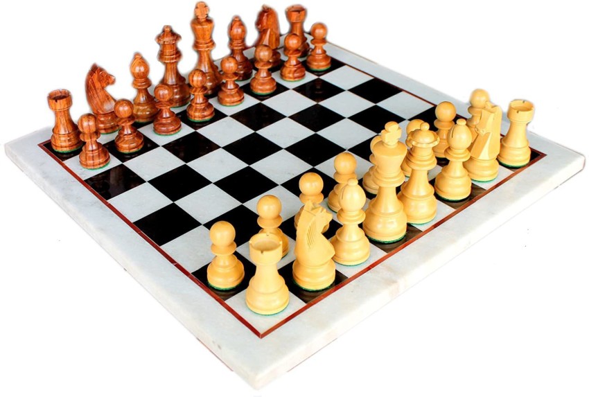 StonKraft 14 X 14; Collectible Wooden Folding Chess Game Board Set+ Brass  Staunton Figure Pieces