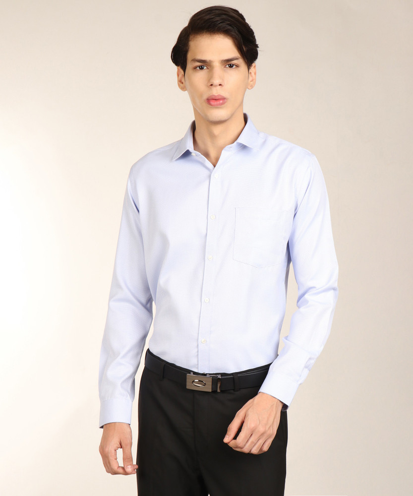 Raymond Men Self Design Formal Blue 