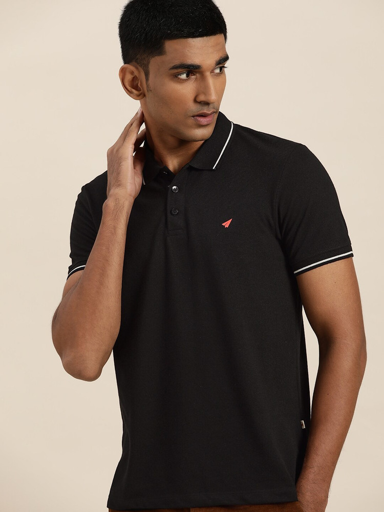 INVICTUS Solid Men Polo Neck Black T 