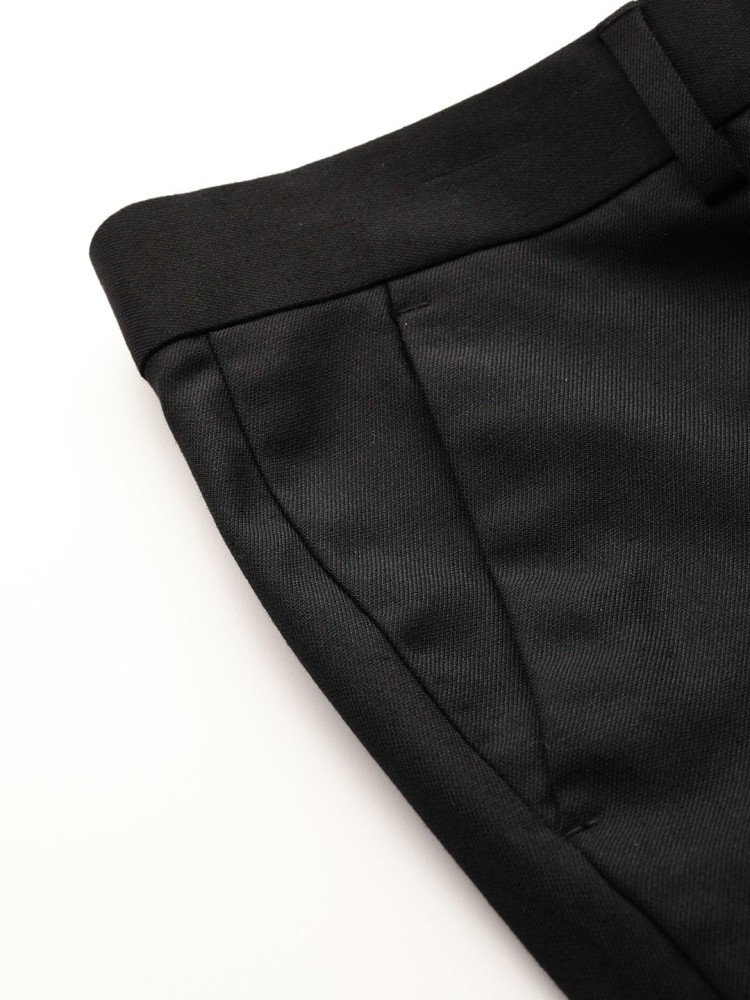 Berwich  Black Wool Flannel Pleated Trousers  Baltzar