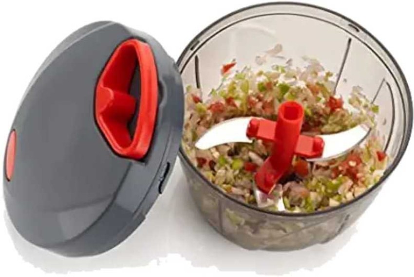 Plastic Handy Chopper and Slicer with Stainless Steel Blades, Vegetable  Fruit Nut Onion Chopper, Hand Meat