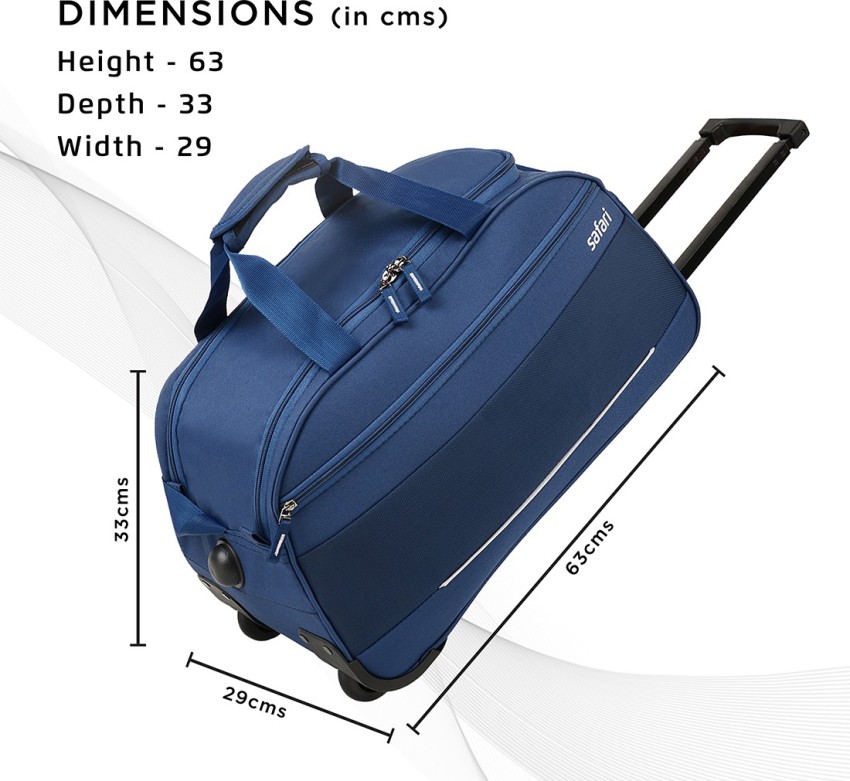 Polyester Safari Blue Duffle Trolley Bag Size 65 Cm