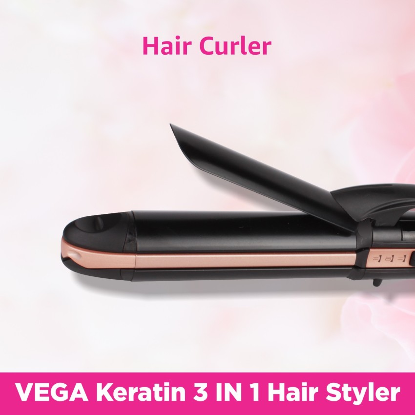 Vega 3 in 1 Hair Styler Indias No1 Hair Styler Appliance Hair  Straightener Curler  Crimper VHSCC01 Black  Amazonin Beauty