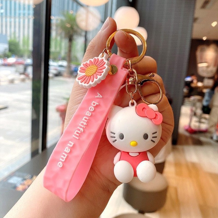 Unicorn Keychain and Key ring for girls and women with Rainbow Charm and  Strap with hook cute pack of 4