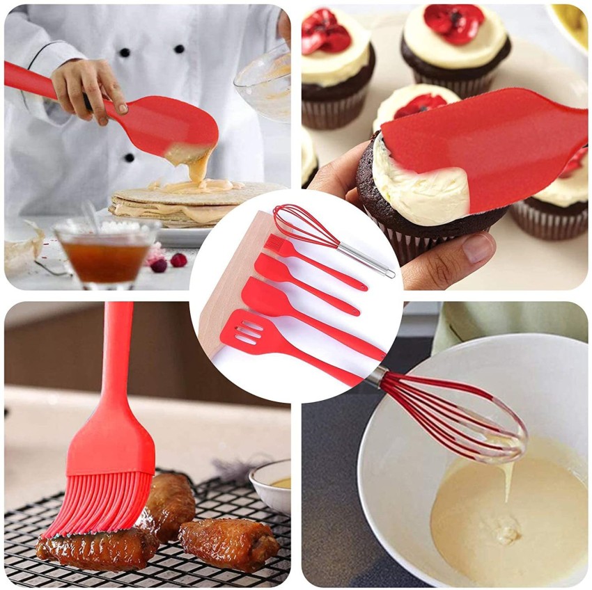 5pcs/Set Heat Resistant Silicone Kitchen Utensil Set, Non-Stick Silicone  Spatulas For Home Cooking