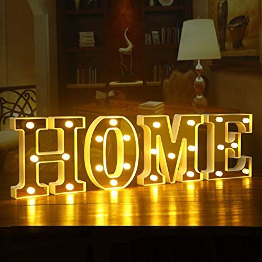 Buy SATYAM KRAFT Marquee Alphabet Shaped Led Light - Asthetic Decorations  Letter Light for Romantic Gift, Bedroom, Table, Home Decoration, Night Light  Lamp (Golden, 1 Piece) (design s) Online at Best Prices