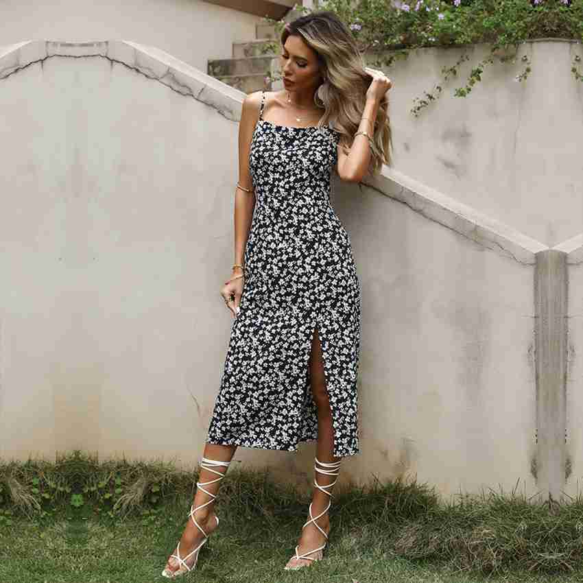 Urbanic Women Drop Waist Black Dress - Buy Urbanic Women Drop Waist Black  Dress Online at Best Prices in India | Flipkart.com