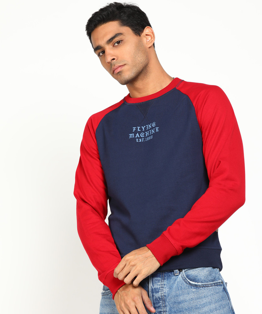Sleeve Color Block Men Sweatshirt 