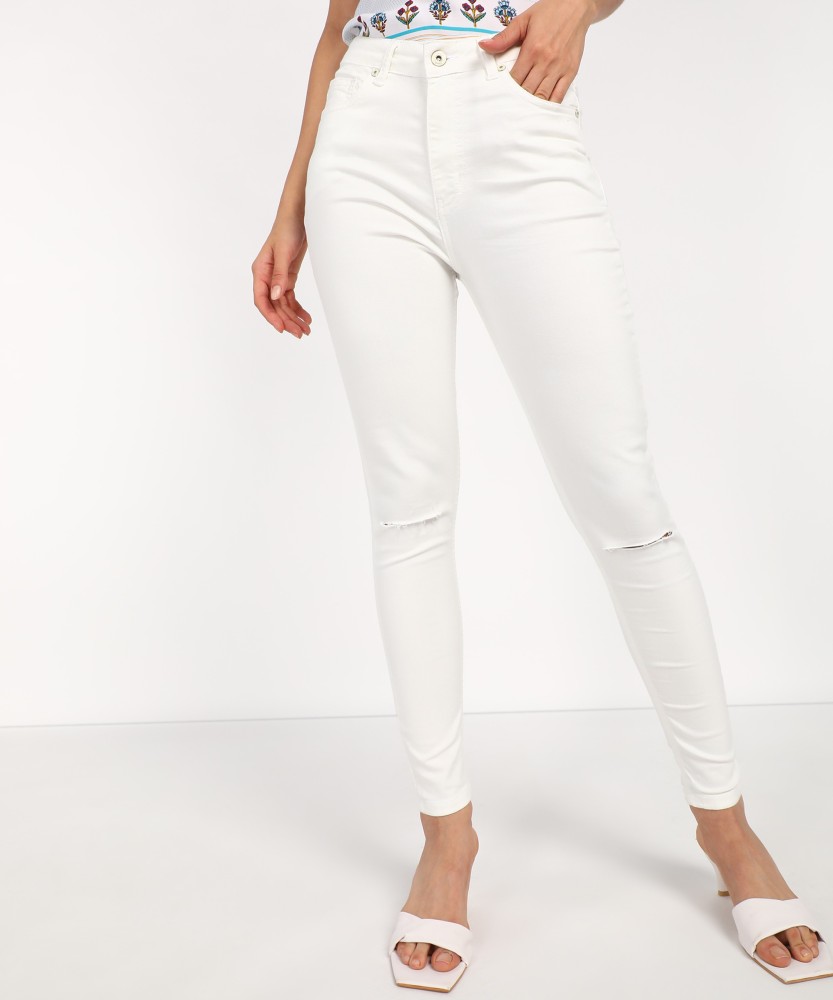 White jeans hot sale for ladies flipkart