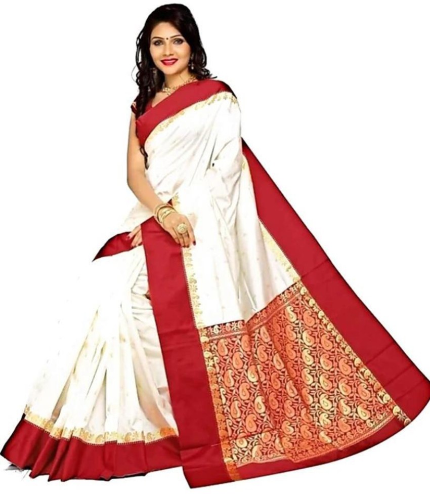 Top 96+ red and white saree flipkart latest