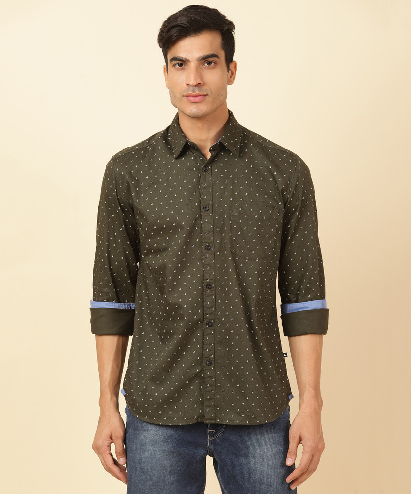 PARX Men Printed Casual Black Shirt 