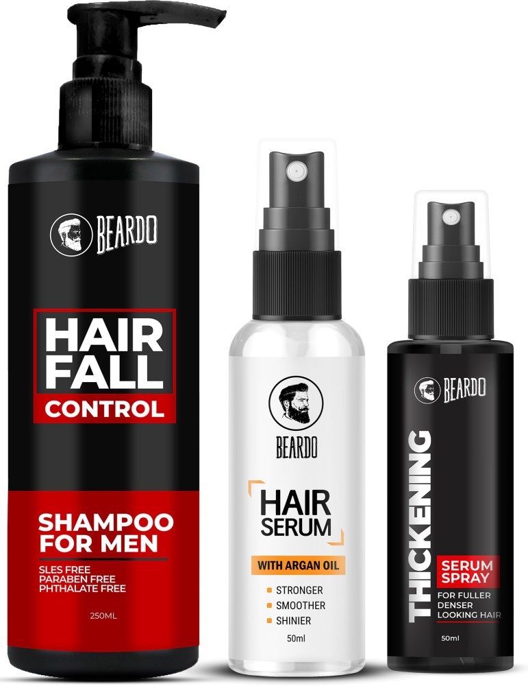 Beardo Complete Hair Fall Control Kit BEARDO HAIR FALL CONTROL SHAMPOO250ML  Beard  Hair Growth Oil50ml HAIR SERUM 50ml  JioMart