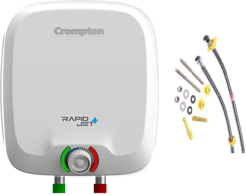 Crompton 6 L Storage Water Geyser (Rapidjet Plus 6-L 5 Star Rated Storage Water  Heater with Copper Heating Element, Free Installation and Connection Pipes,  White) Price in India - Buy Crompton 6
