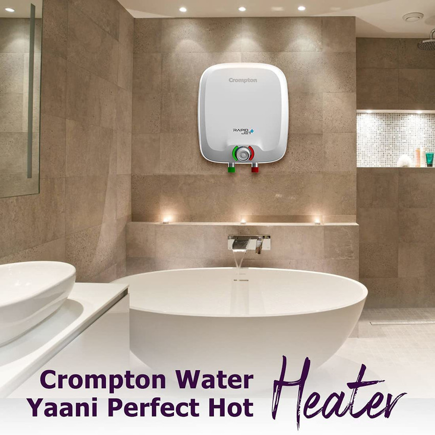 Crompton 6 L Storage Water Geyser (Rapidjet Plus 6-L 5 Star Rated Storage  Water Heater with Copper Heating Element, Free Installation and Connection  Pipes, White) Price in India - Buy Crompton 6