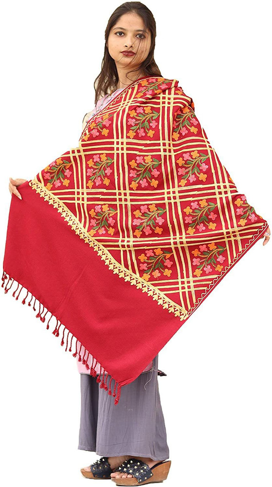darshan lal and sons wool embroidered women shawl