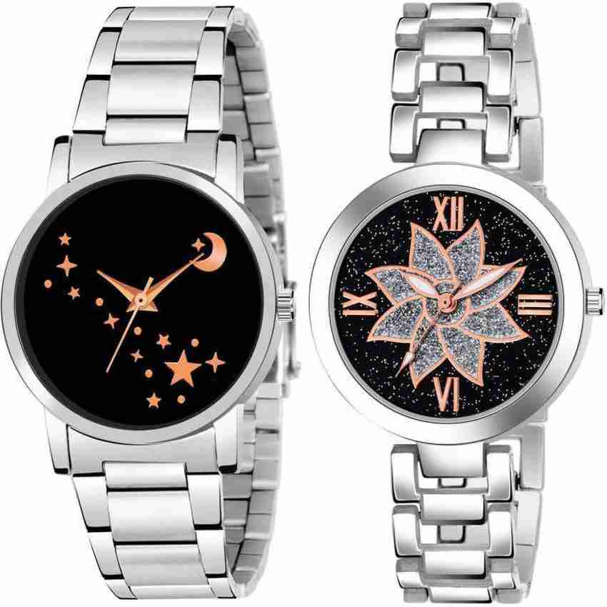 Gorgeous analogue Stainless Steel Strap Watch for Women &Girls(Pack of 2)  Analog Watches
