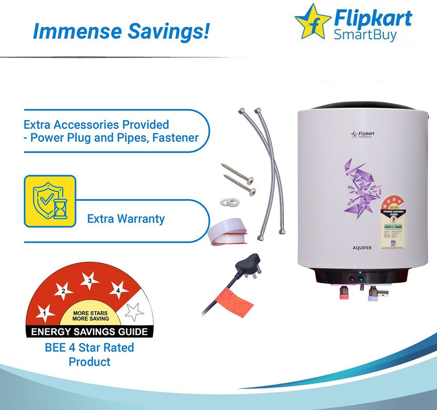 Flipkart SmartBuy 10 L Storage Water Geyser (Flipkart SmartBuy 10 L Storage  Water Geyser, Sheen White) Price in India - Buy Flipkart SmartBuy 10 L  Storage Water Geyser (Flipkart SmartBuy 10 L